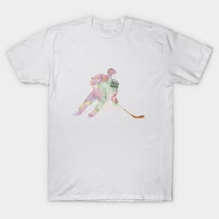 Girl Ice Hockey Player Watercolor Sport Decor Gift T-Shirt